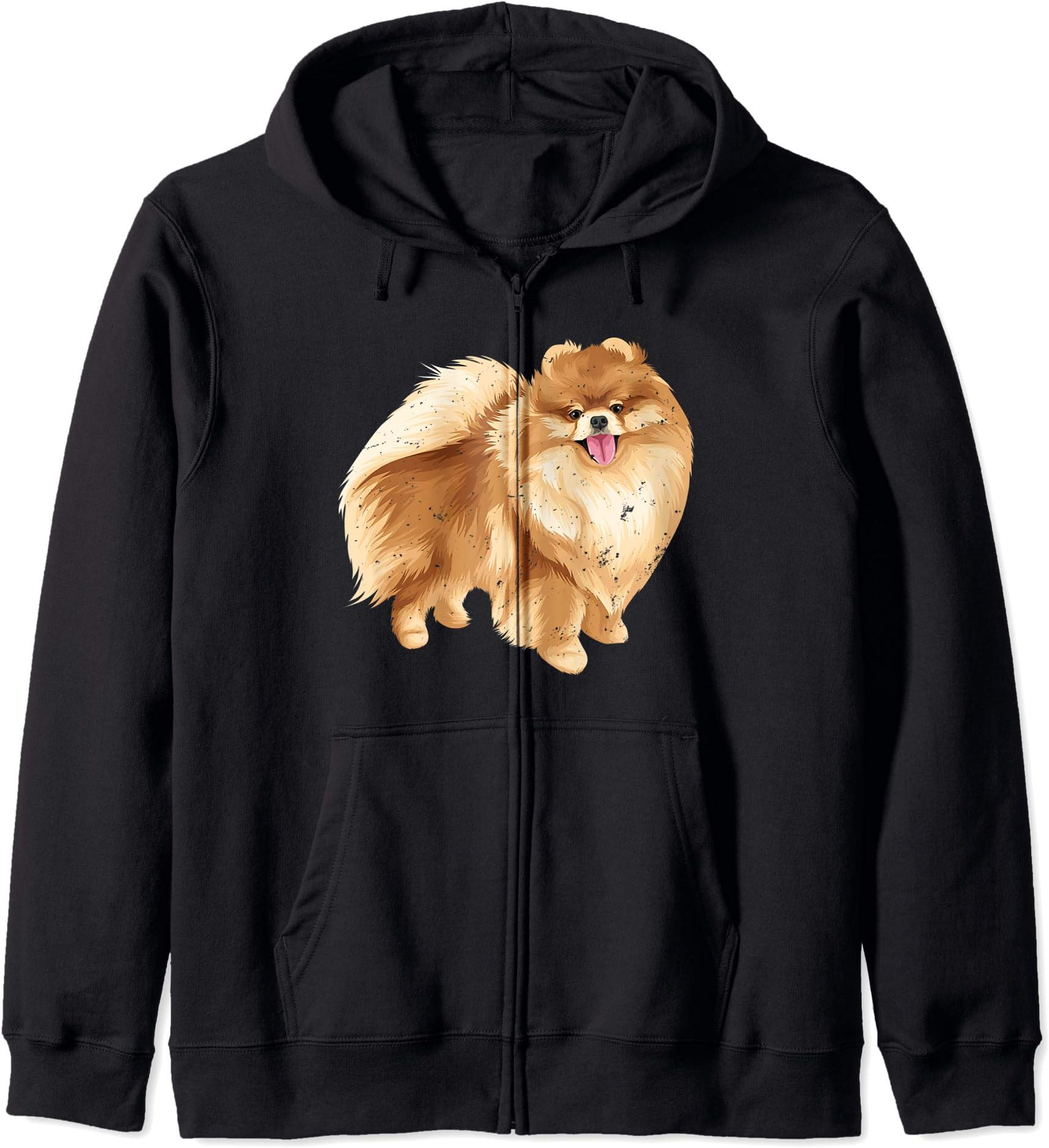 Cute Pomeranian Dog Graphic Zip Hoodie