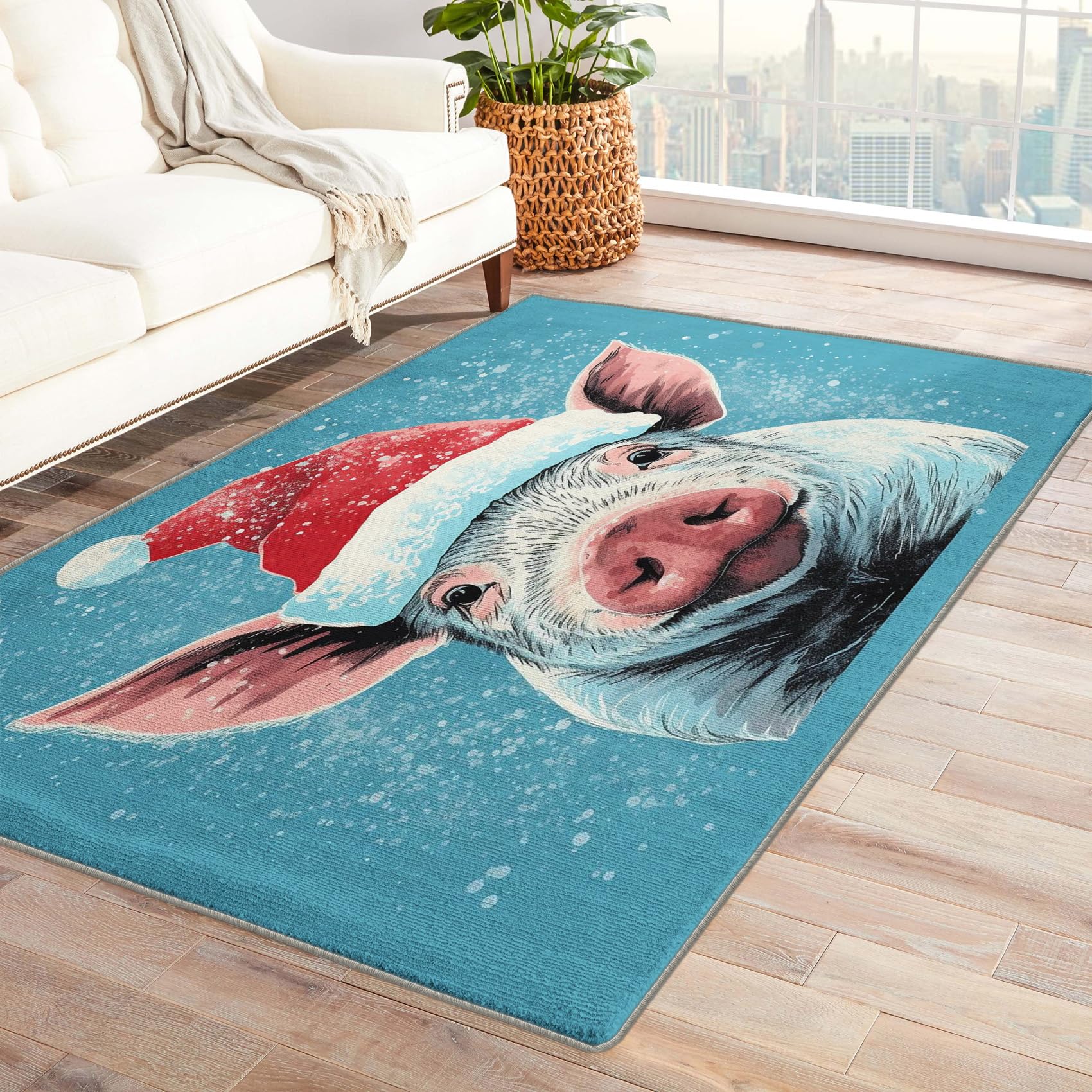 Amazon.com: Funny Pig Rug & Home Decor - 6x9 Rug - Christmas