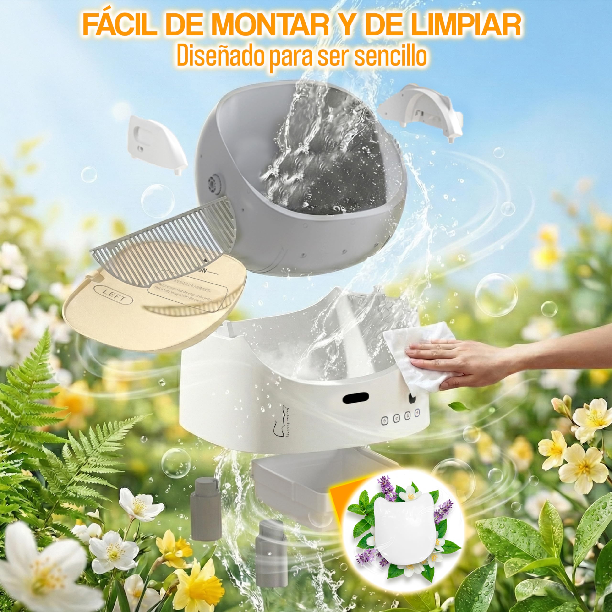 Arenero Automatico Familia Bombay - Arenero Gatos Autolimpiable - Caixa de Areia para Gatos Automatico - Arenero Electrico - Automatic Cat Litter Box Cleaning - ONG contra la Leucemia - Inteligente