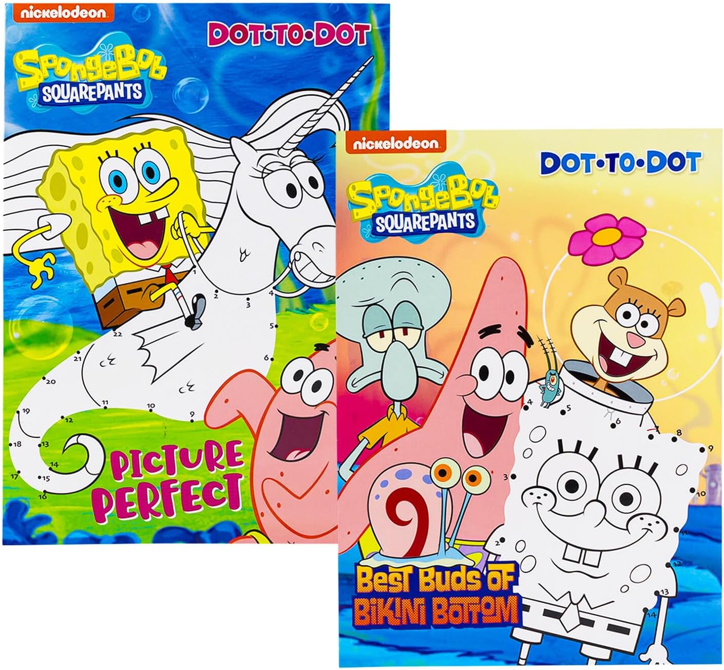 Nickelodeon Spongebob Dot to Dot Coloring Book Set - Bundle with 2 Spongebob Connect The Dot Coloring Books Plus Stickers, Crayons, More | Spongebob Squarepants Activity Book