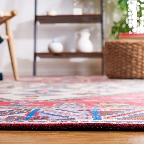 Miniatura 5 de SAFAVIEH Tucson Collection - Alfombra de área de 8 x 10 pies, color beige y óxido, diseño bohemio persa, no desprende pelusa, lavable a máquina y