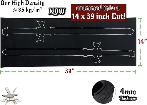 Miniatura 2 de Espuma EVA Cosplay - 0.157 in (0.039 in a 0.394 in) - Negro o blanco - Hoja de 14 x 39 pulgadas - Espuma artesanal de ultra alta densidad 187.4
