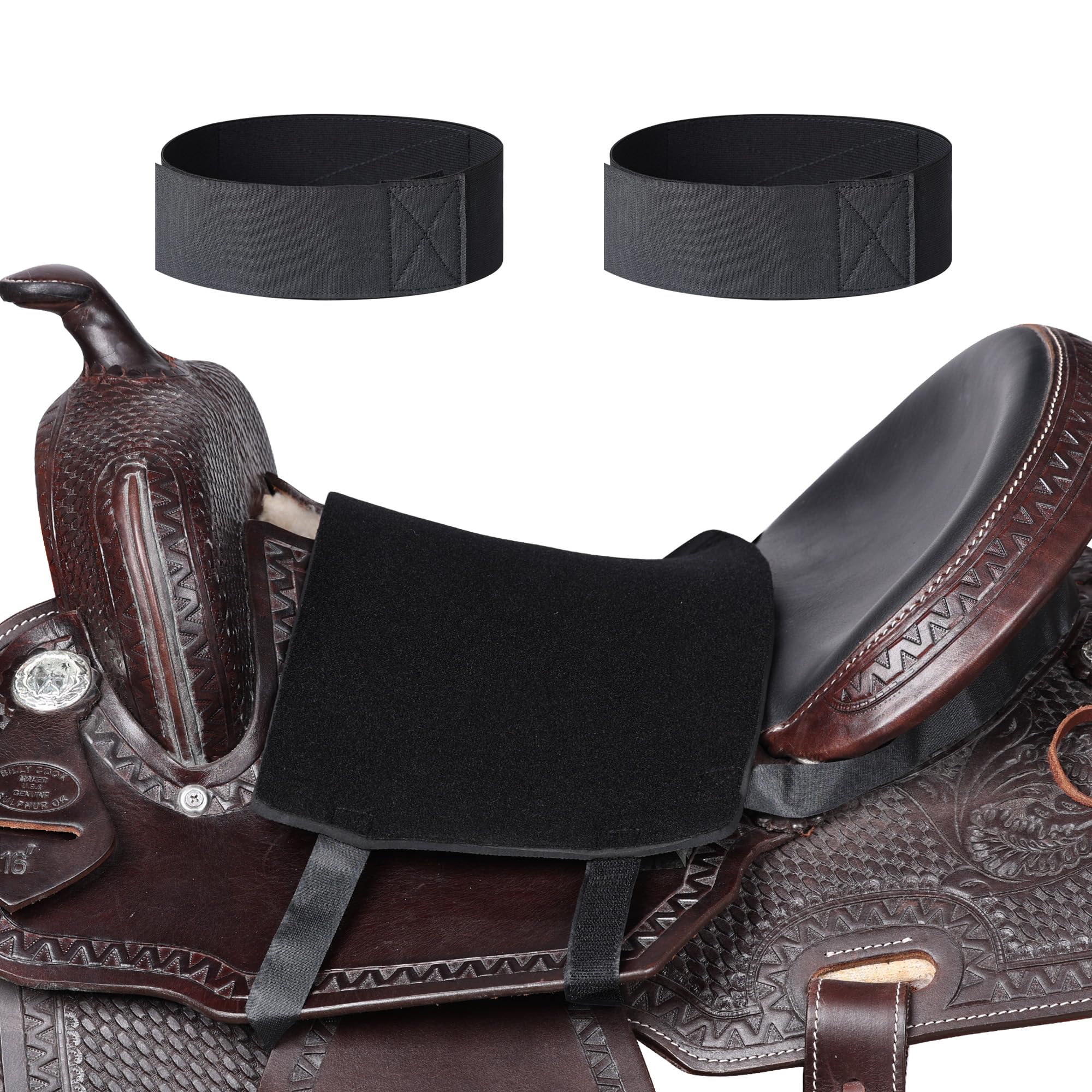 Harrison Howard Westernsattel, rutschfest, natürlicher Griff, mit 2 elastischen Beinbändern, Größe M