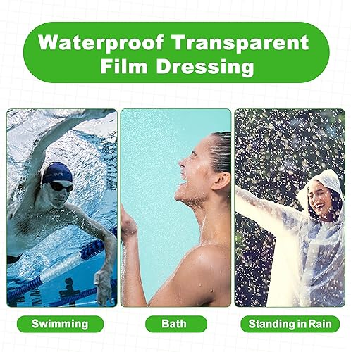 Miniatura 7 de LotFancy Vendaje de cuidado posterior para tatuajes, rollo de 2 pulgadas x 13 yardas, vendaje de película transparente impermeable, envoltura