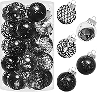 Vista 1 de Juego de adornos de Navidad transparentes de 2.36 pulgadas, 30 piezas inastillables decorativas colgantes con relleno delicado, bolas de árbol