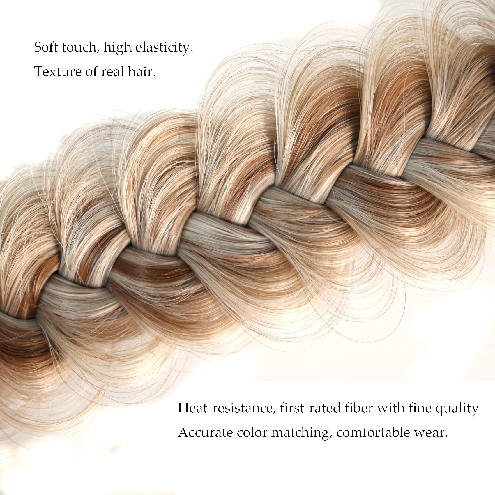 Weenwill Hair Braid Headband,Messy Wide 2 Strands Fishtail Braided Plaited Headband Fluffy Braid Wig Hairbands for Women and Girls - Image 3