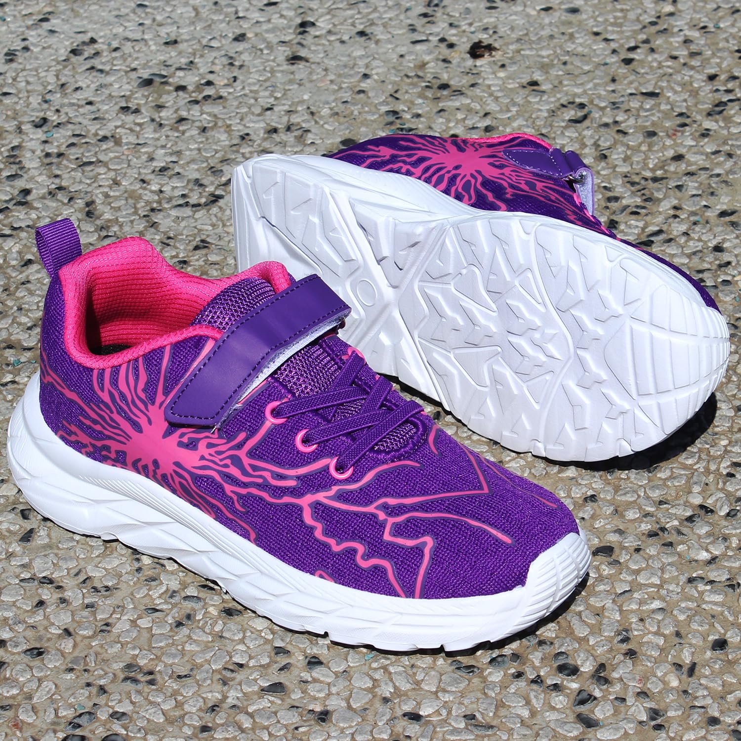Baskets Fille Léger Respirant Sneakers Sport Antidérapant Chaussures de Course pour Extérieur et Intérieur 28-39EU