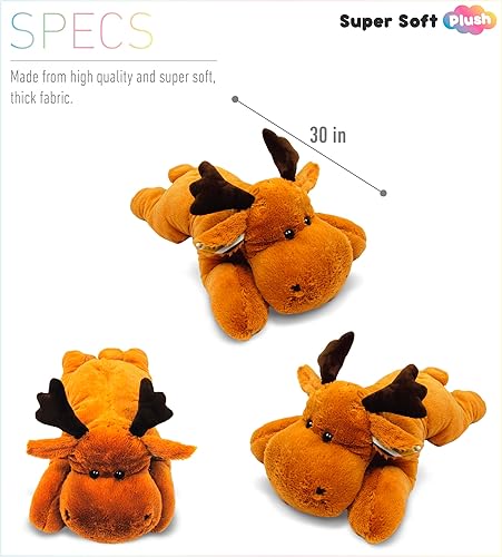 Miniatura 3 de DolliBu - Almohada de peluche de alce de peluche, tamaño  Almohada de animales súper suave para niños, acogedora siesta Buddy, almohada de suelo