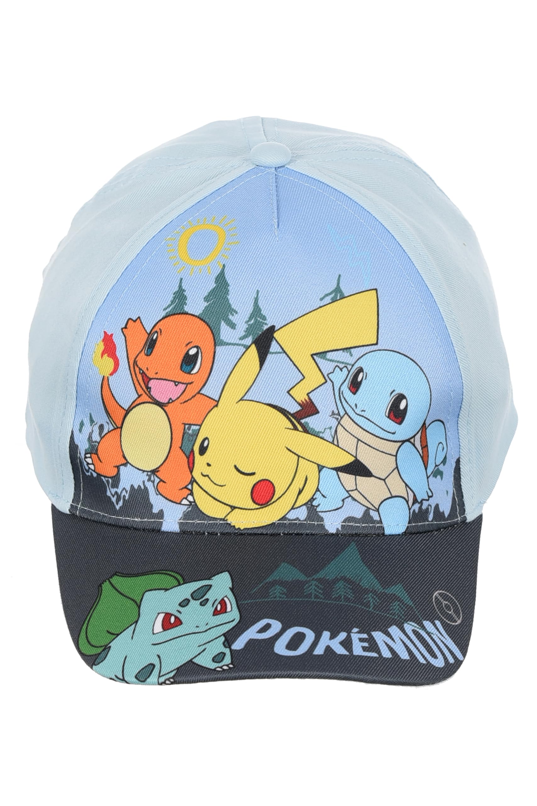 Pokemon Cappellino da baseball, berretto con visiera per bambini e ragazzi, con chiusura in velcro regolabile