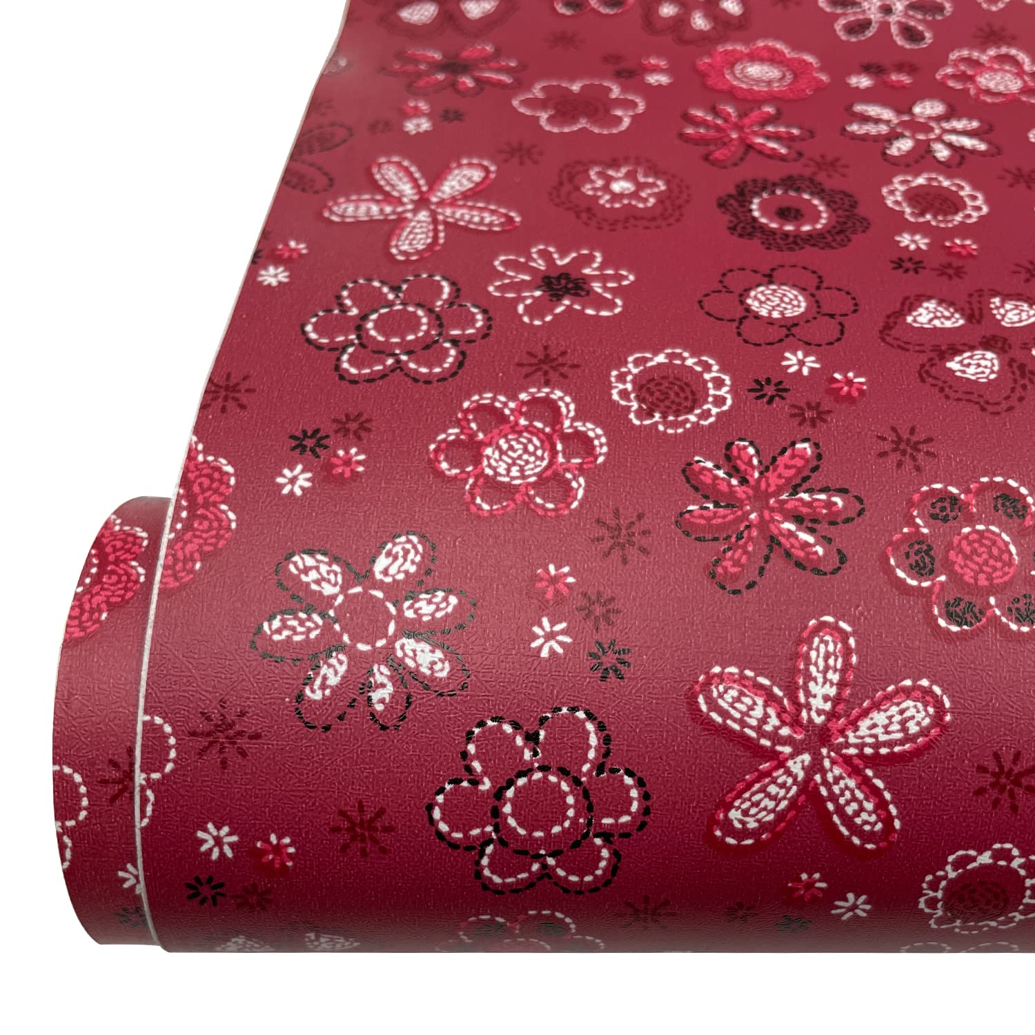 Yifely Vintage Red Self-Adhesive Shelf Liner Decorative Old Dresser Drawers Storage Boxes Cabinets 17.7 Inch by 9.8 Feet