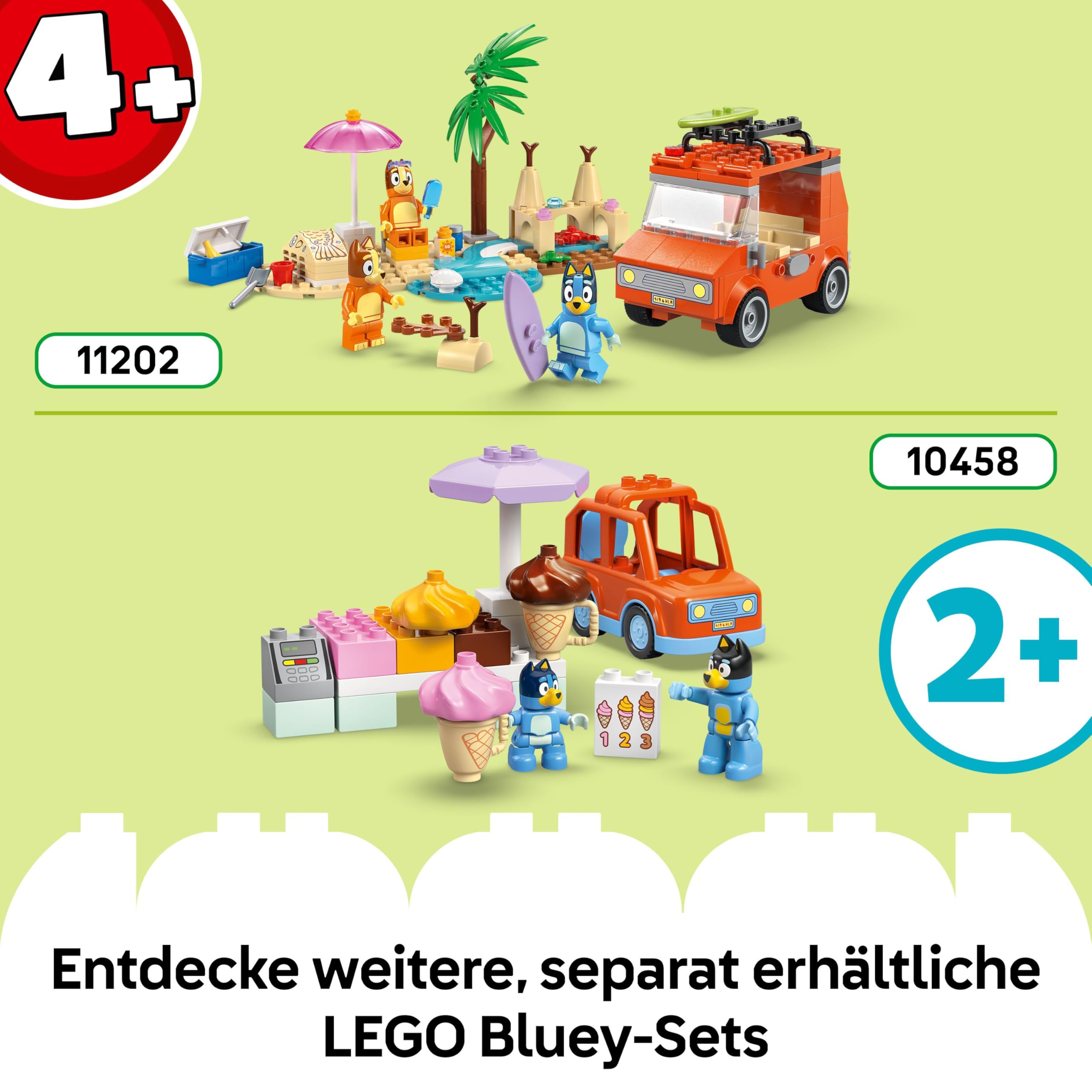 LEGO DUPLO Bluey: Blueys Familienhaus mit Memory-Spiel - Lernspielzeug für Kleinkinder - Inkl. 3 Minifiguren, aufklappbare Fenster und Brettspiel - Geschenk für Jungen & Mädchen ab 3 Jahren - 10459