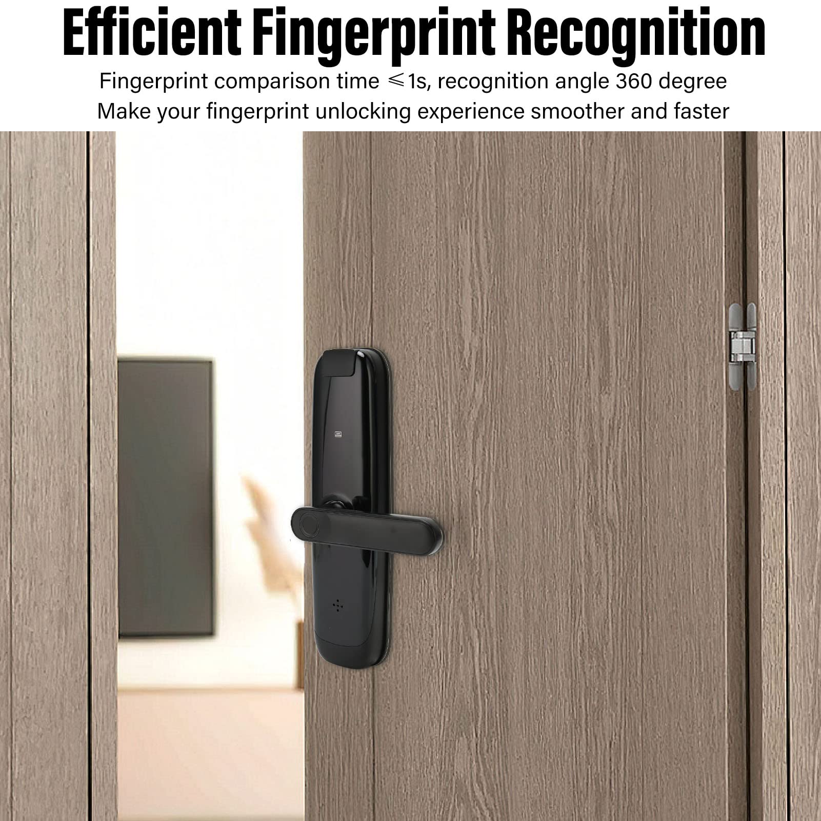 Cerradura de Puerta Inteligente de Entrada sin Llave con Control Remoto y Tarjeta de Acceso para Puertas Residenciales y de Oficinas Pequeñas de 35-50 Mm