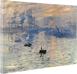 Niwo ART - Impression Sunrise, World's Most Famous Paintings Series, Canvas Wall Art Home Decor, Gallery Wrapped, Stretched, Framed Ready to Hang (16"x12"x1.5")