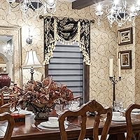 Vista 114 de Loom and Mill Luxury Waterfall Valances for Windows, Elegant Jacquard Thick Swag Curtains Valance with Tassels for Living Room, Bedroom Party Light