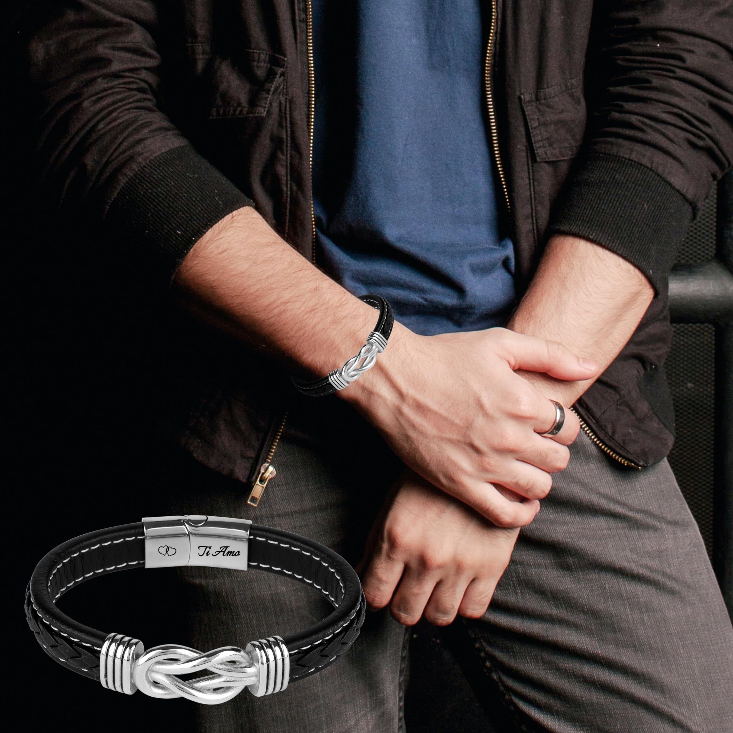 Merclix Regali Per Lui/Nonno/Papà Natale Bracciale Uomo Idee Regalo Uomo Compleanno