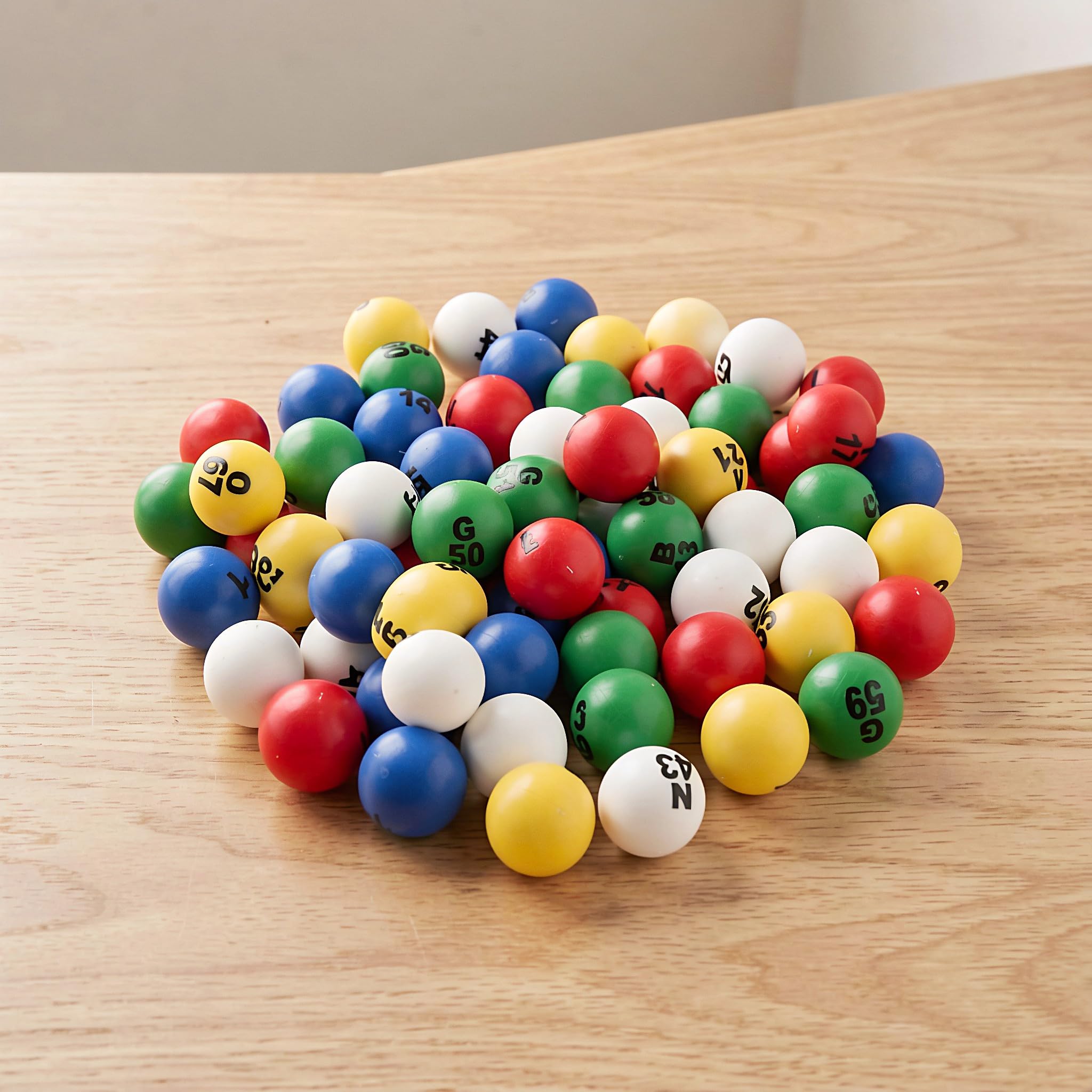 Gatuida 75 Bolas de Bingo con números: 1-75 Bolas de Bingo de Colores