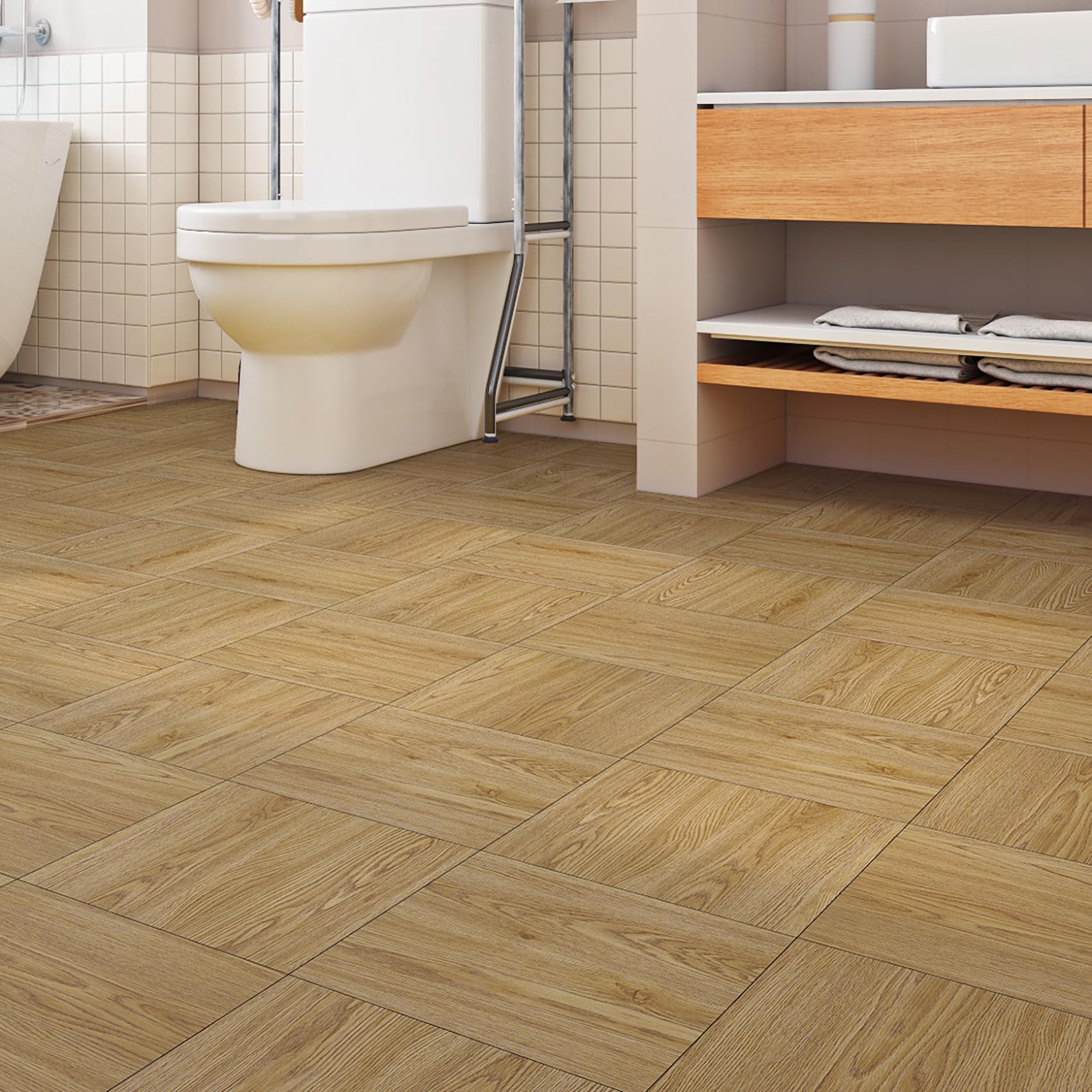 Floor Tiles Peel And Stick Waterproof Livelynine 32-Sheet Vinyl ...