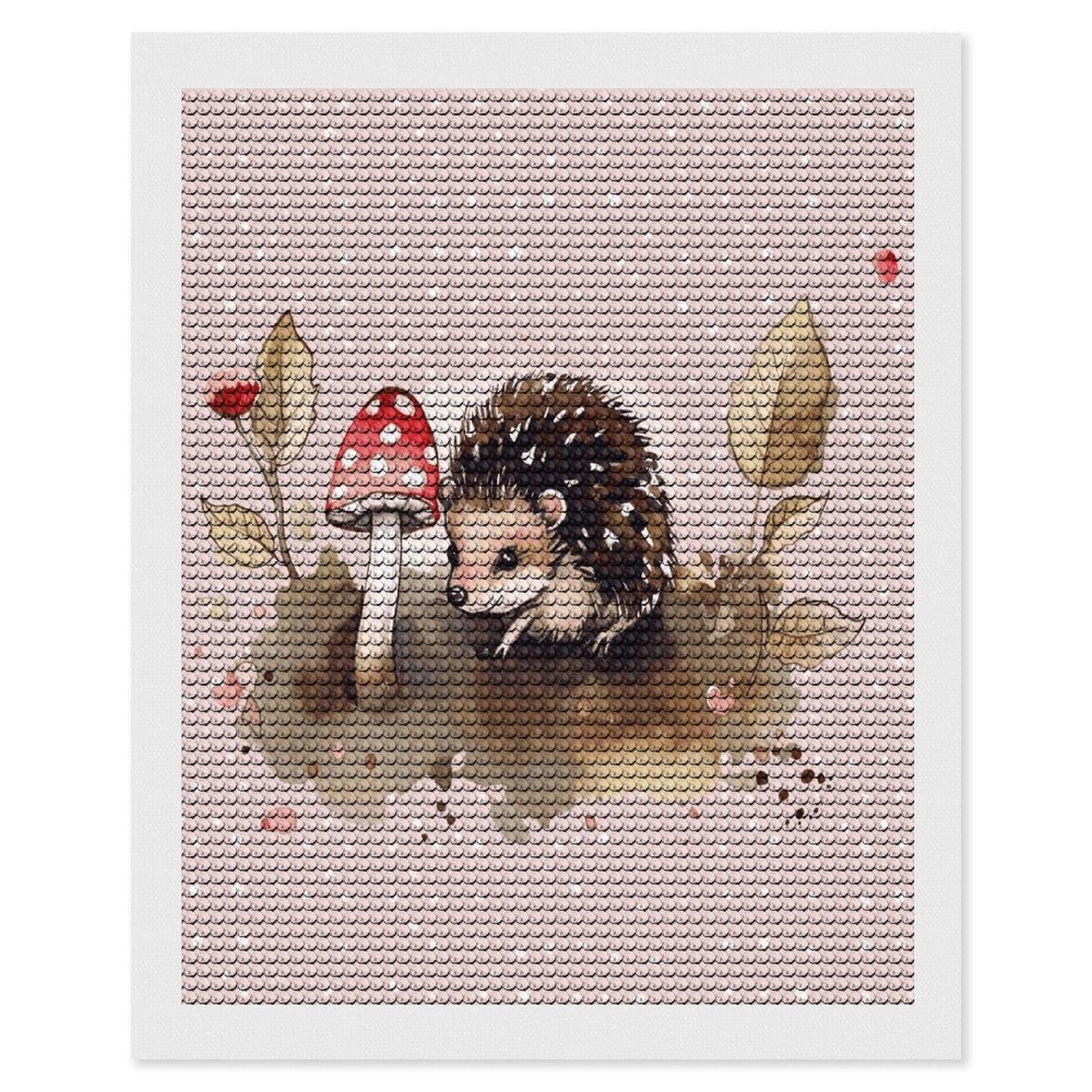 JTREHY Hedgehog Watercolor Painting Diamond Art Kits Personalized DIY Round Diamond Painting Kits for Beginner Full Drill Diamonds Dots Paintings for Adults Gem Art Crafts Home Decor