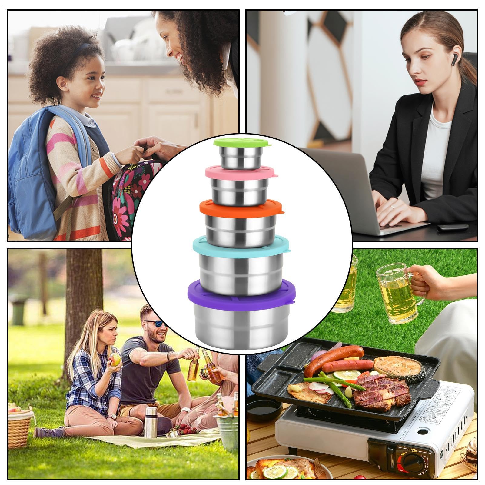 Contenitori In Acciaio Inossidabile Rotonda Conservazione Alimenti E Meal