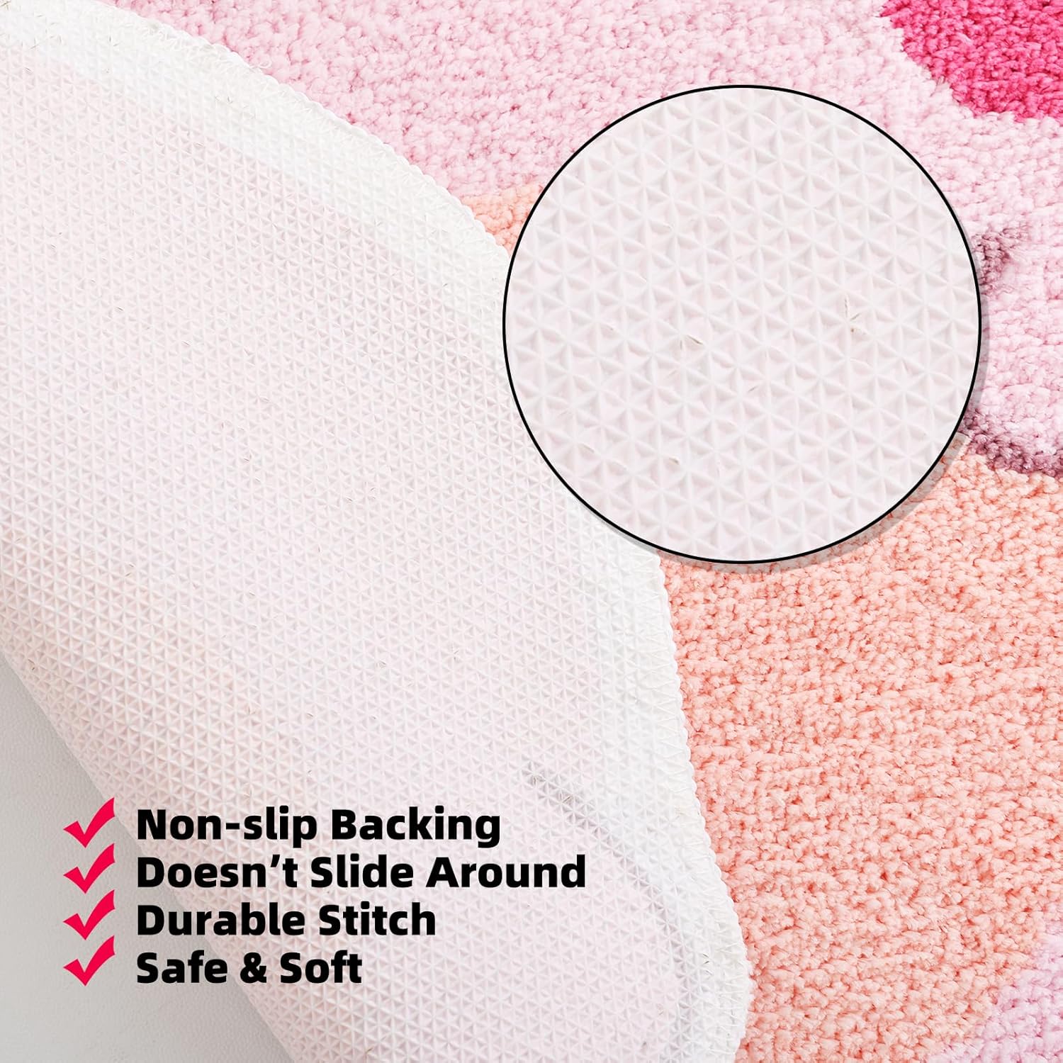 Panstar Cute Pink Frog Bath Mat Non Slip Luxury Absorbent Shaggy Shower Rug Washable Bathroom Decor