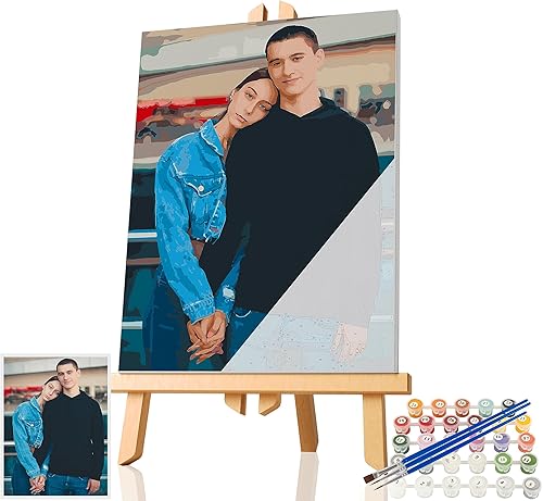 SIYDCF Pintura personalizada por números, personaliza pintura por números para adultos principiantes, kit de pintura acrílica para decoración del