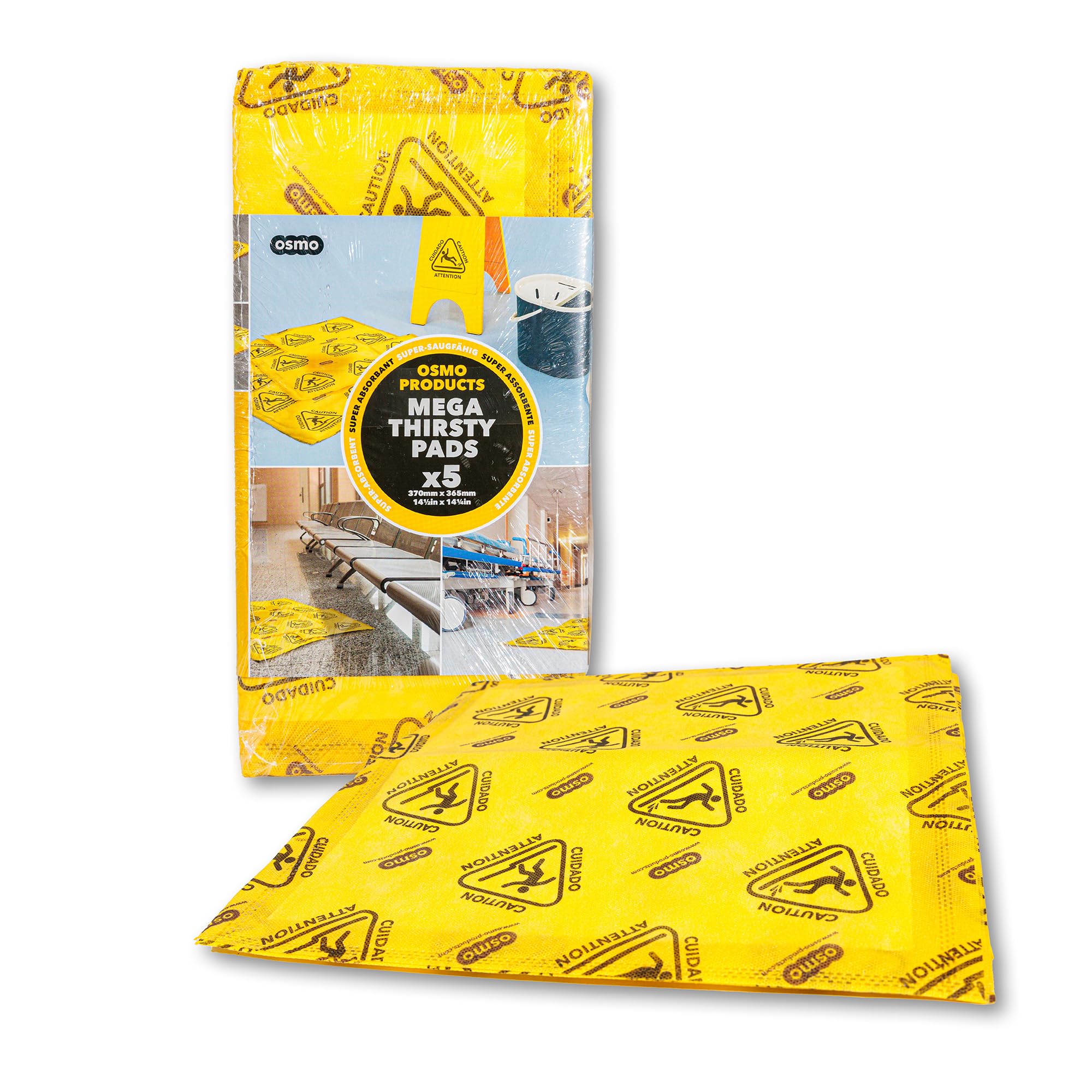 Osmo Mega Thirsty Pads - Disposable Super-Absorbent Pads, Soak Up Leaks and Spills Each Pad Absorbs up to 4 litres, 37cm x 36cm, Pack of 5