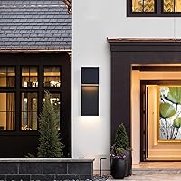 Vista 4 de Modern LED Outdoor Wall Sconce 17W Integrated LED Outdoor Wall Mount,Anti Rust Textured Black Suit for Wet Locations and All Rooms,Easily Installed
