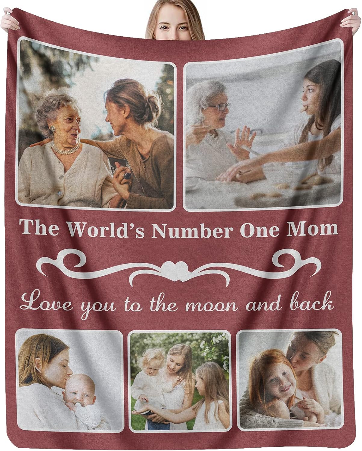 PUREFLY Gifts for Mom Personalized Blankets with Photos
