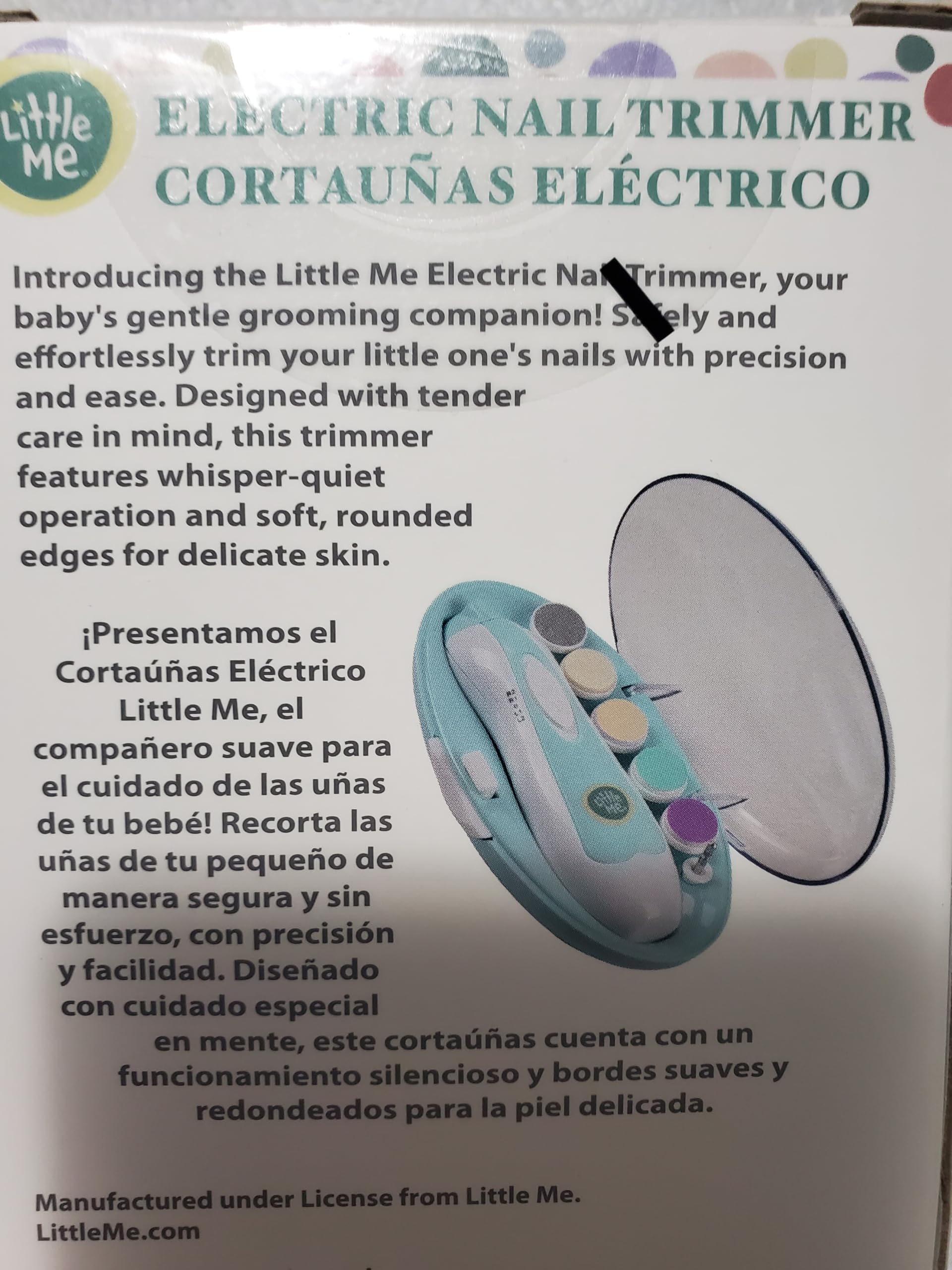 Little Me Baby Nail Trimmer Electric – Nail Trimmer Set - Safe and Quick Baby Nail Trimming & Filing with 6 Interchangeable Heads, 2-Speed Motor, Whisper-Quiet Operation, and Storage Case