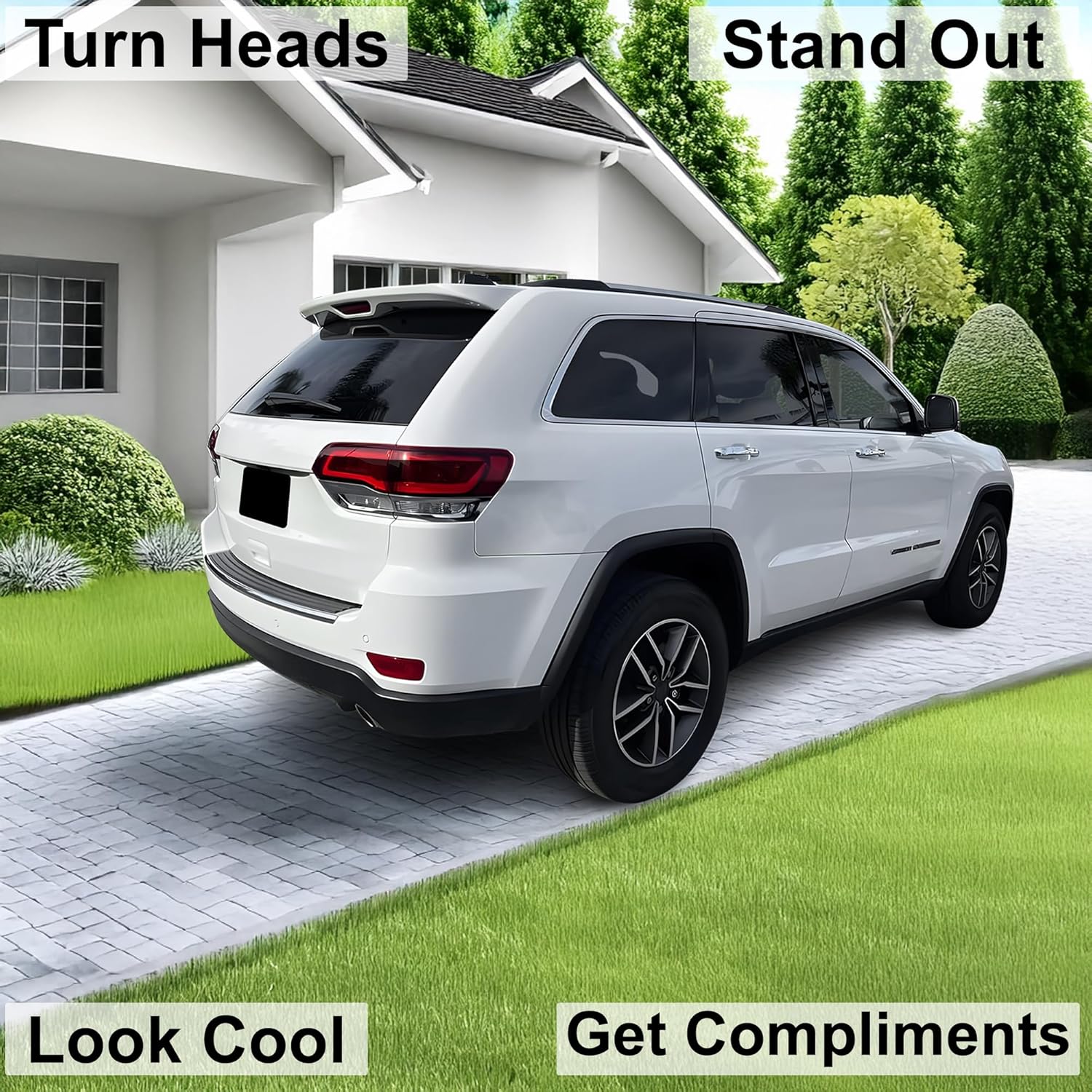 BOGAR TECH DESIGNS Rear Tail Light Hawk Eye Overlay Tint Sticker Compatible with Jeep Grand Cherokee 2014-2021, Dark