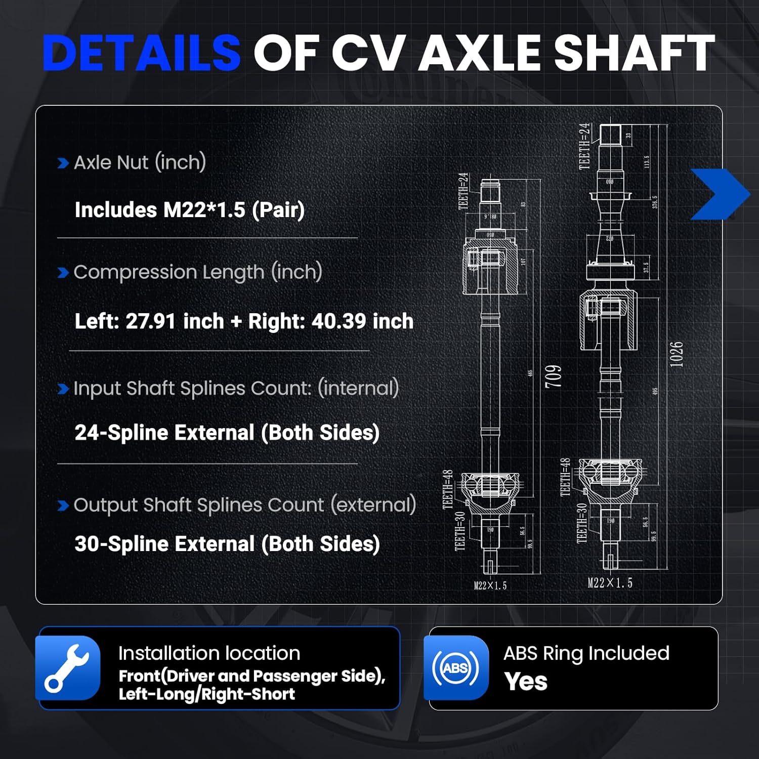 2 Pcs CV Axle Joint Kit Compatible with Toyota Sienna 2004-2010,for 4342008020, NCV69607, NCV69608, 665260 Replacement, 3.3L/3.5L V6