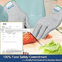 Vista 3 de Dowellife Guantes resistentes a los cortes A9 de máxima protección, guantes de cocina y chef de grado alimenticio para preparación de alimentos