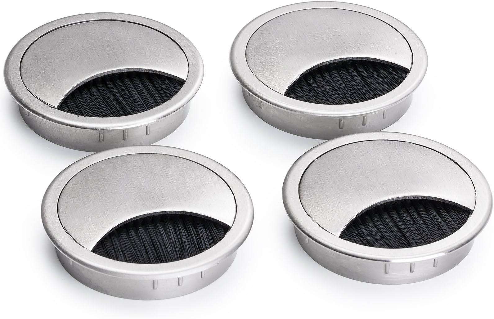 Novaato metal cable grommet 60 mm – premium cable grommet with brush for a neat storage desk set of 4