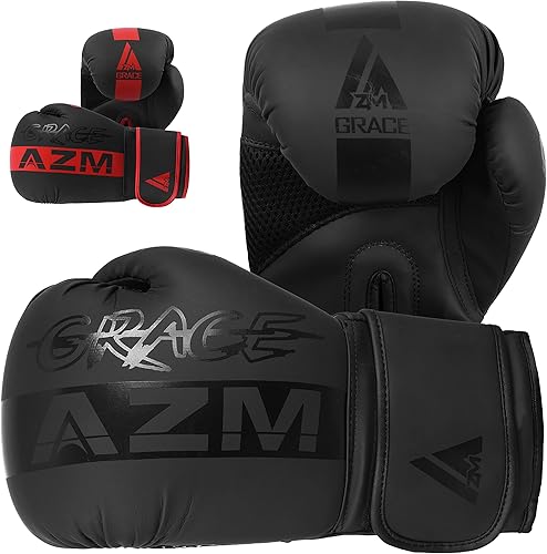 Azm - Guantes de boxeo para hombres y mujeres, guantes de entrenamiento de artes marciales mixtas y muay thai, guantes de calidad prémium para
