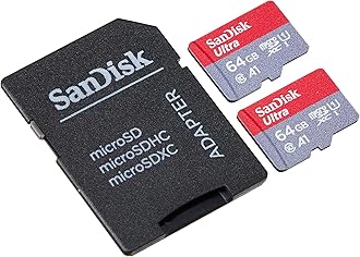 SanDiskUltra 64GB microSDHC UHS-I card, with Adapter (2-Pack)