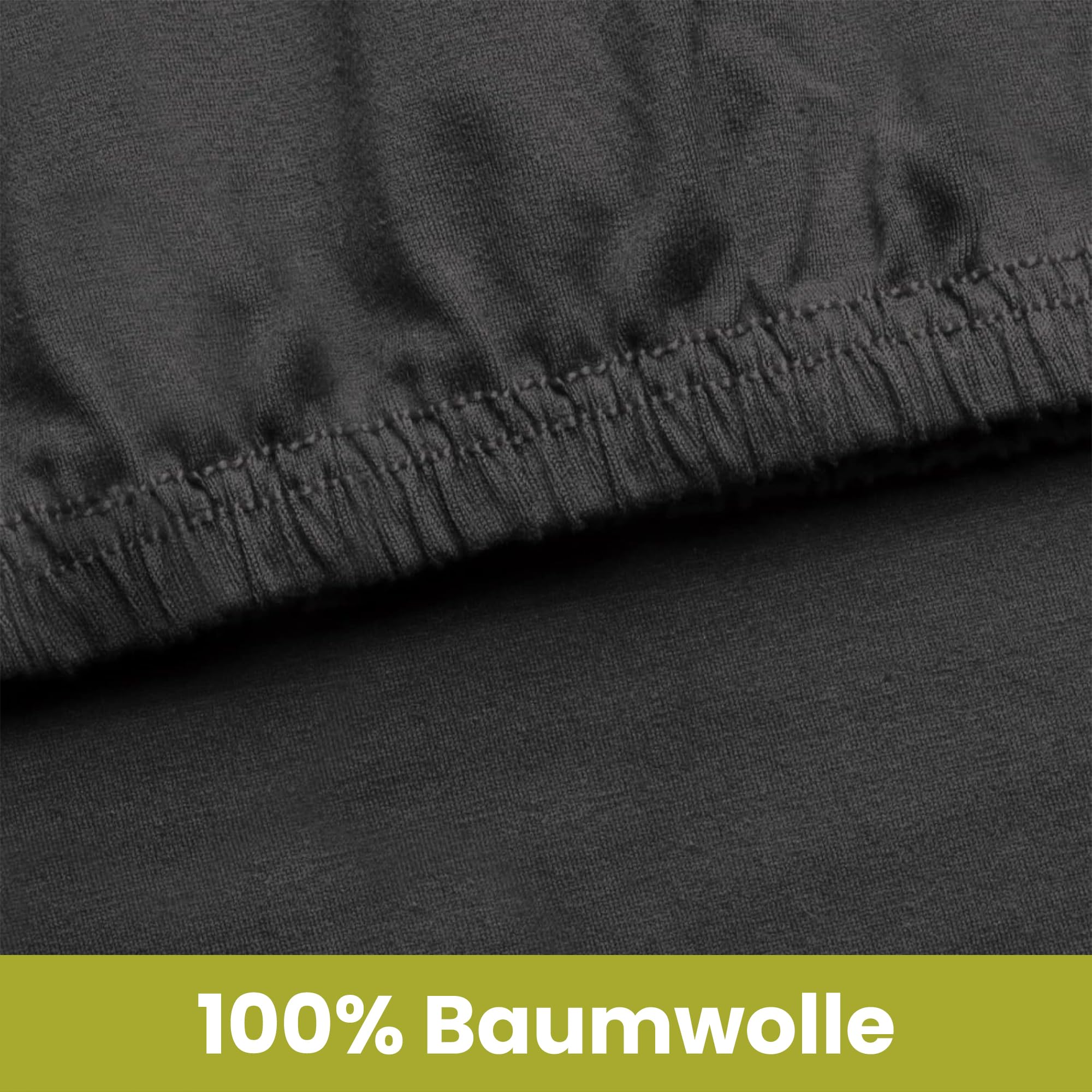 Prześcieradło z gumką - Pościel francuska - do przyczepy kempingowej - Oeko-Tex - 100% bawełna, 1 sztuka - prawe - antracytowe