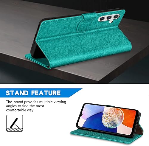 Miniatura 6 de ZZXX Funda tipo cartera para Samsung Galaxy A14 5G con bloqueo RFID, ranura para tarjetas, función atril, cierre magnético, funda protectora de