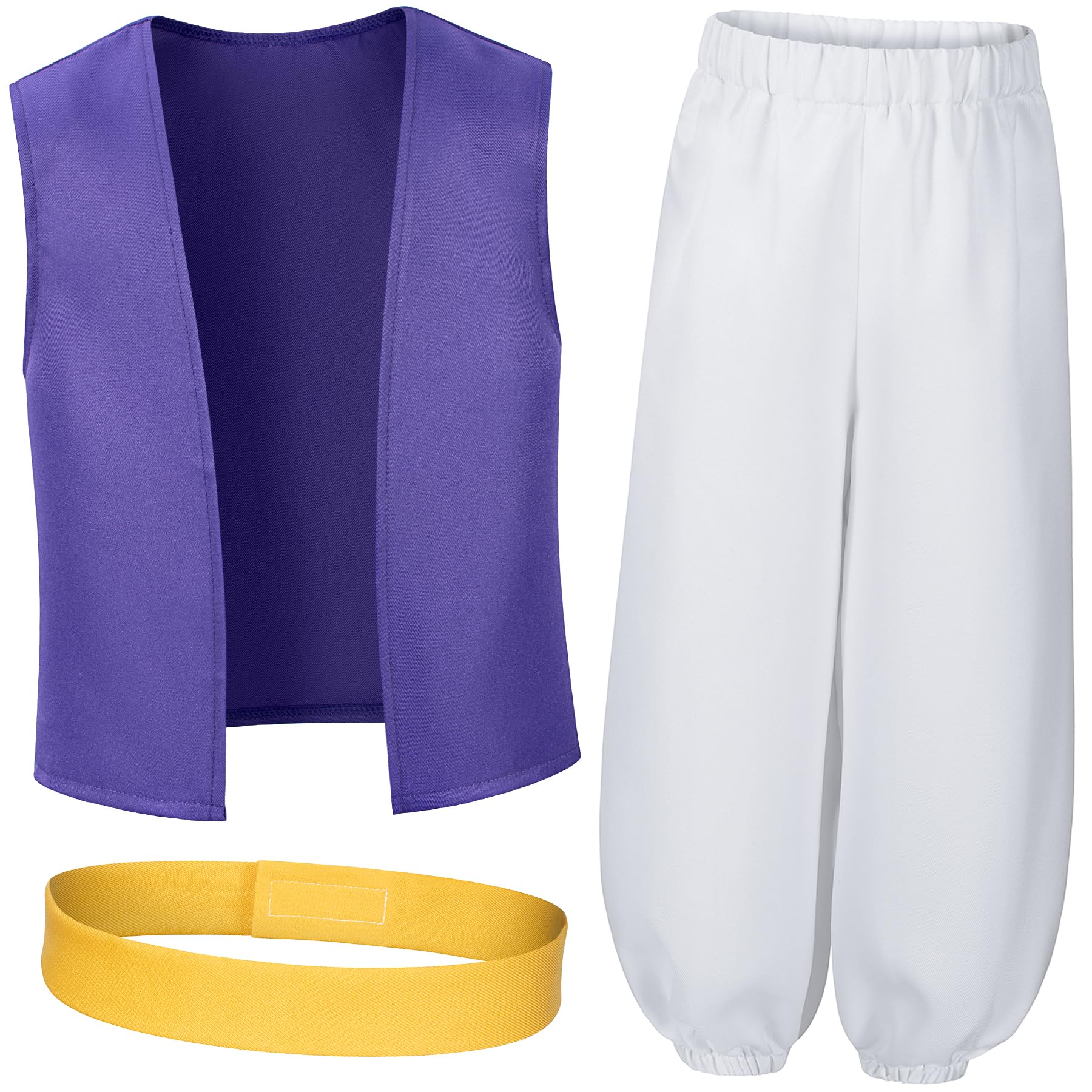 Boys Arabian Prince Costumes Kids Vest Pants Belt Halloween Cosplay