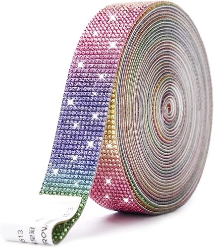 Miniatura 83 de Tiras de diamantes de imitación autoadhesivas de 6.6 yardas, adhesivo de diamantes de imitación de cristal con diamantes de imitación de 0.079