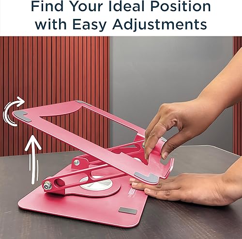 Miniatura 7 de Uncaged Ergonomics Soporte giratorio para computadora portátil, soporte ajustable para iPad para escritorio con rotación de 360, soporte portátil