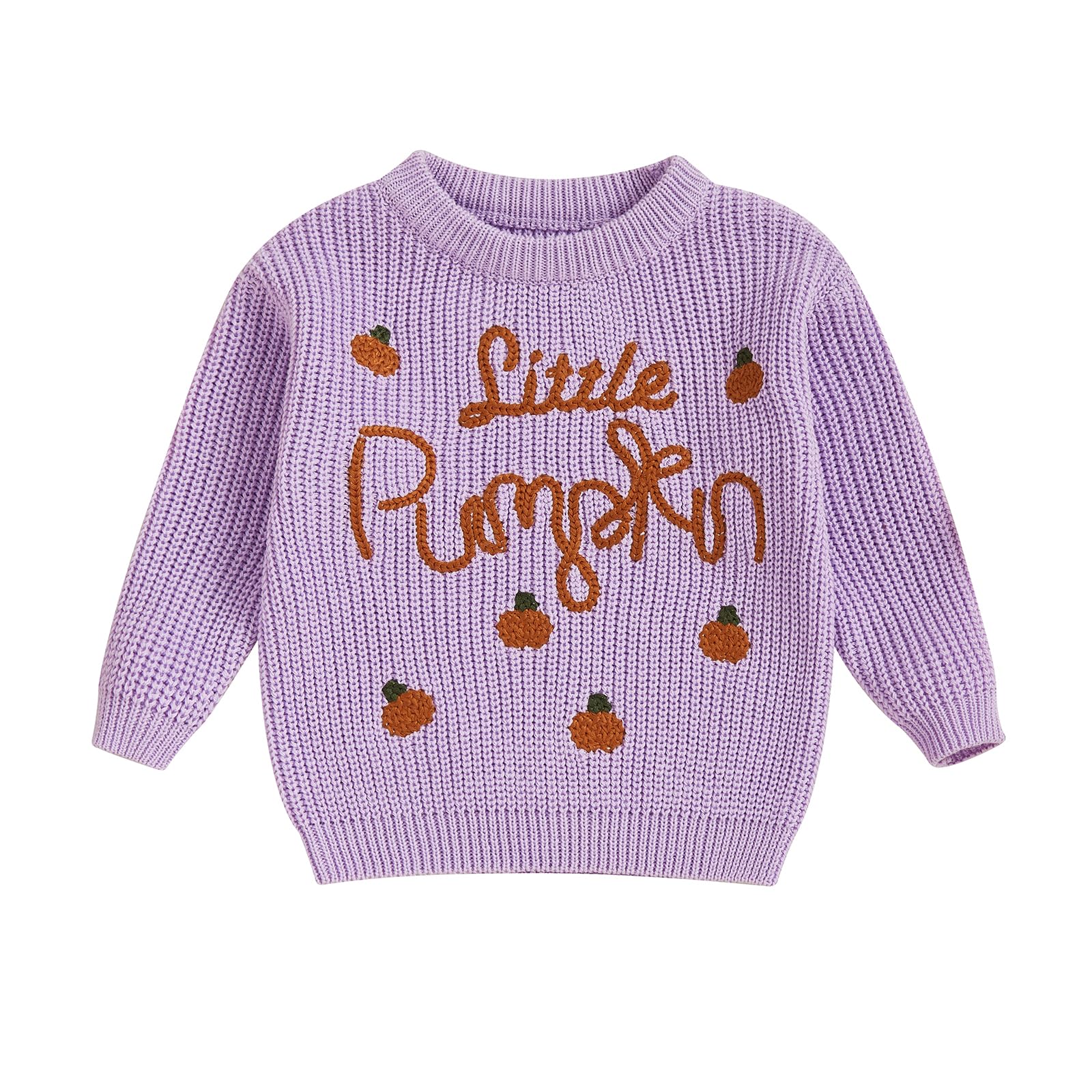 LSFYSZD Toddler Baby Girls Boys Halloween Pumpkin Sweaters Long Sleeve Crew Neck Winter Warm Knitwear Pullover Jumpers Top — view 97