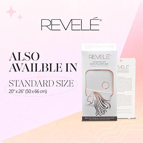 Miniatura 6 de Revele - Funda de almohada de satén para cabello y piel, incluye una funda de almohada tamaño King con cierre de sobre, color blanco