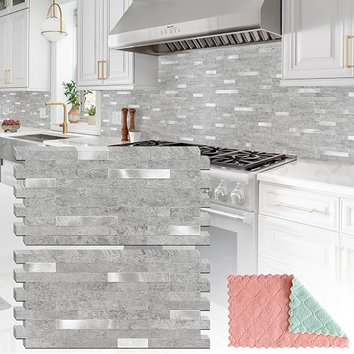 StyloVue 20 Sheets Peel and Stick Backsplash for Kitchen, Slate