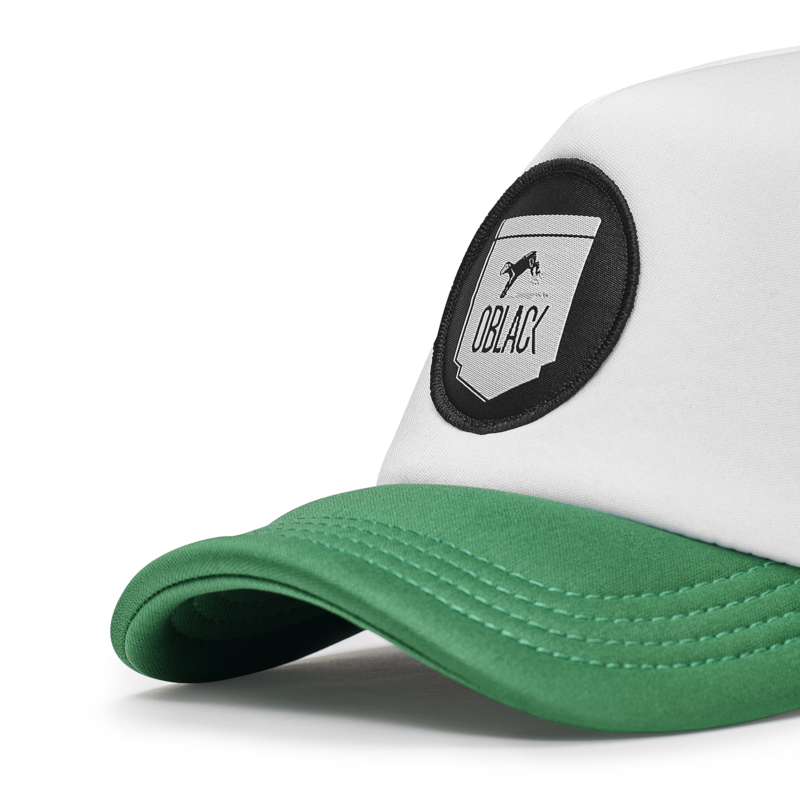 Oblack Cappello Uomo Baseball Nero Classic Green con Retina Regolabile Trucker cap Estivo Uomo Berretto Uomo Blu Berretto Donna Cappello Donna Estivo Cappelli Uomo - Cappelli