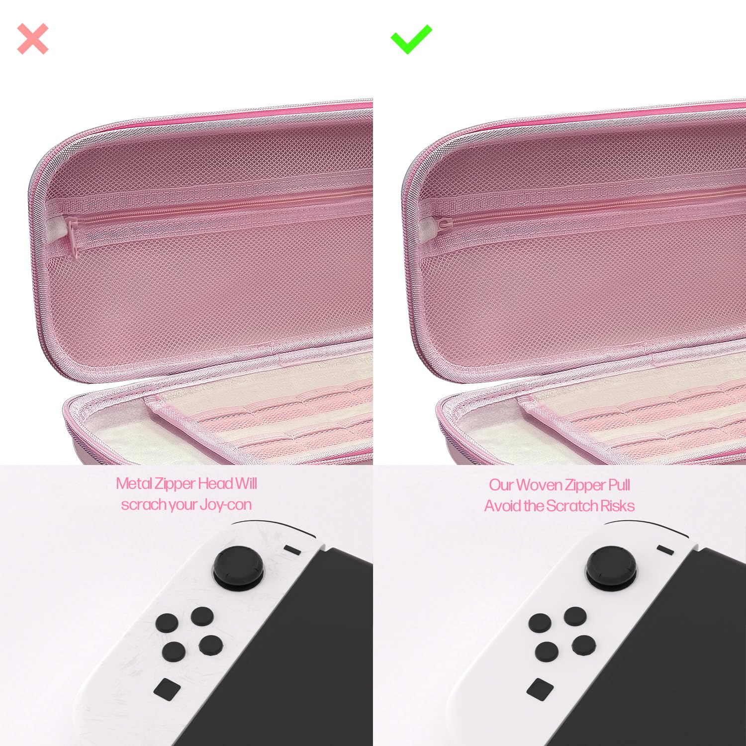 Mytrix Switch Carry Case kompatybilny z konsolą Nintendo Switch/OLED/Lite, akcesoria i gry, ochronne etui podróżne, przenośna torba do przechowywania Hardshell, torba do przechowywania dla