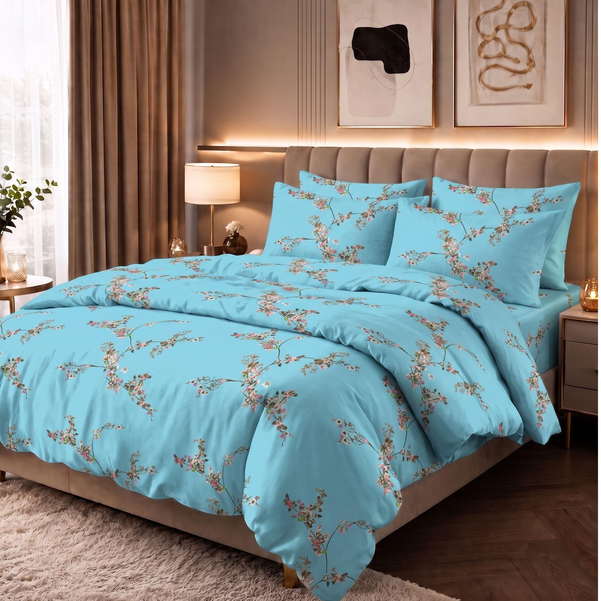 4PCS Bedding Single Size Printed Duvet Cover Set 100% Egyptian Cotton 400TC