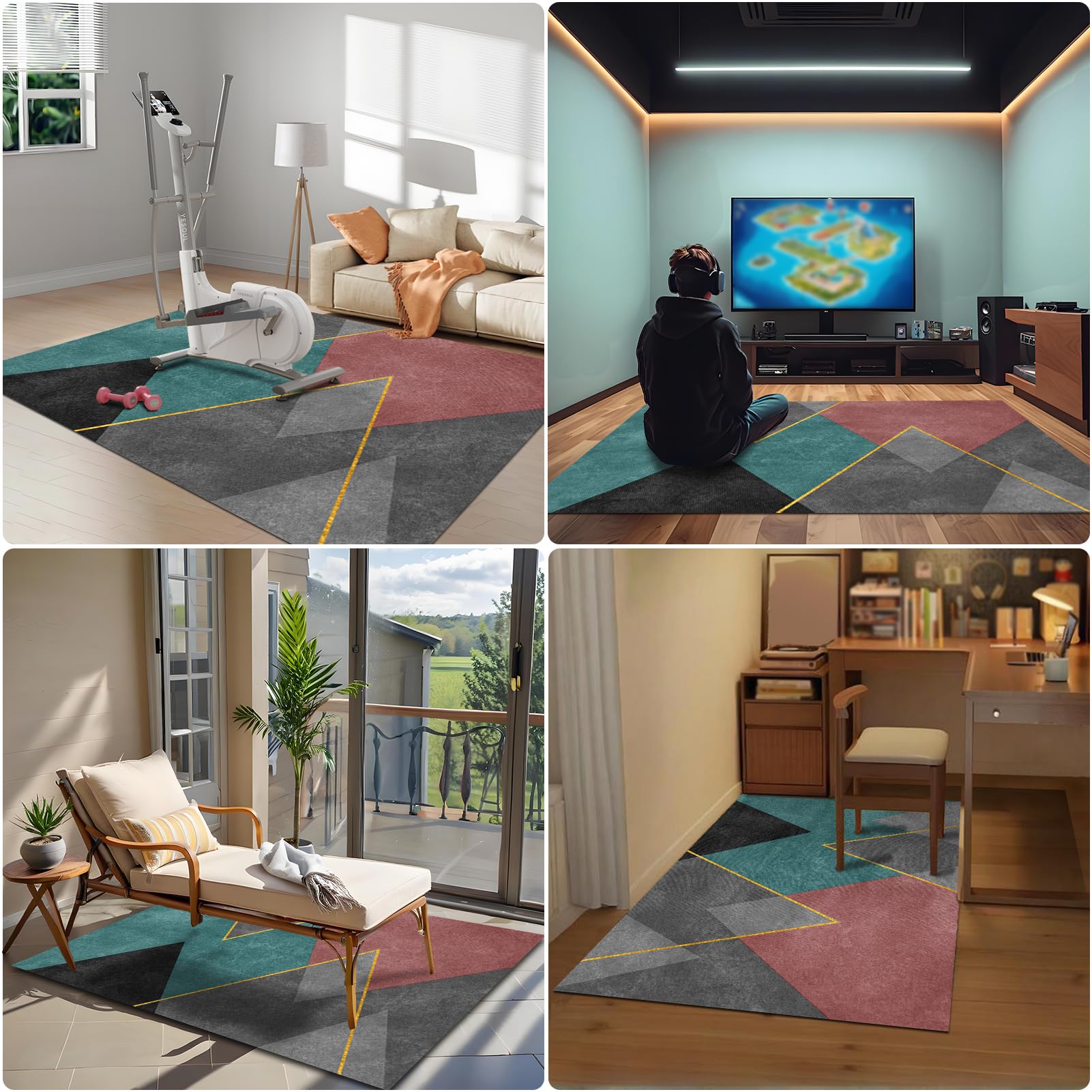 180 x 200 cm Tapis Chaise de Bureau, Tapis Fauteuil Gaming, Tapis Bureau Sol, Tapis Protection Sol Chaise Bureau, pour fauteuils de Gaming de Sol Convient au Bureau à Domicile