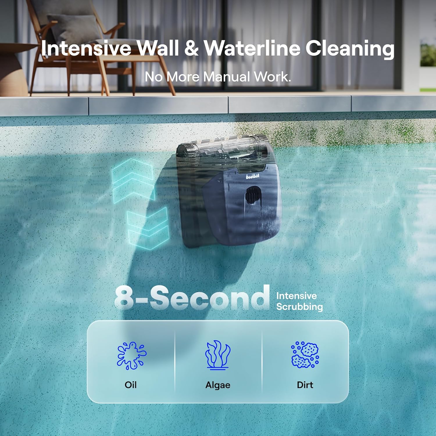 Beatbot Sora 10 Cordless Pool Vacuum Robot for Inground & Above Ground Pools, 6800 GPH Suction, Floor/Wall/Waterline/Shallow Area Cleaning, Waterline Parking, 300 Mins Runtime, Midnight Blue