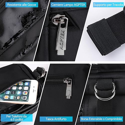 Miniatura 5 de AGPTEK Riñonera para mujeres y hombres, bolsa de cintura ajustable, para viajes, correr, ir de compras, senderismo, pasear perros, ciclismo,