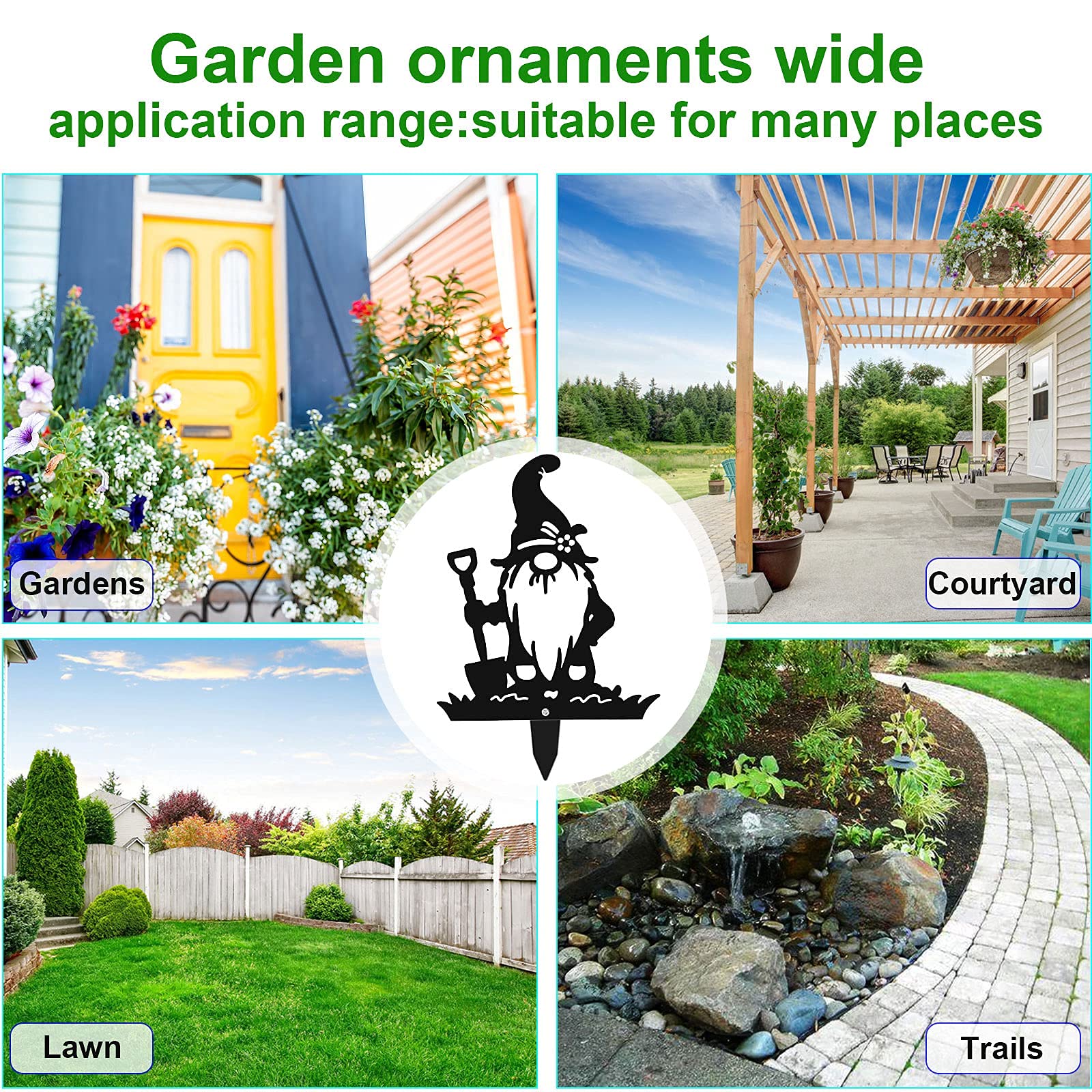 Gartenzwerge aus Stahl (3 Stück).